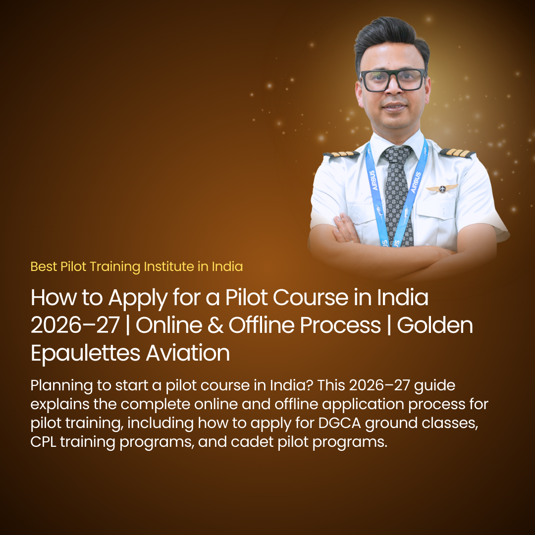 How to Apply for a Pilot Course in India 2026–27 | Online & Offline Process | Golden Epaulettes Aviation